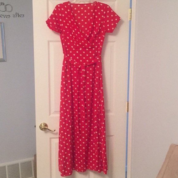 💋Belted Polka Dot Wrap Maxi Dress💋 - Picture 7 of 8